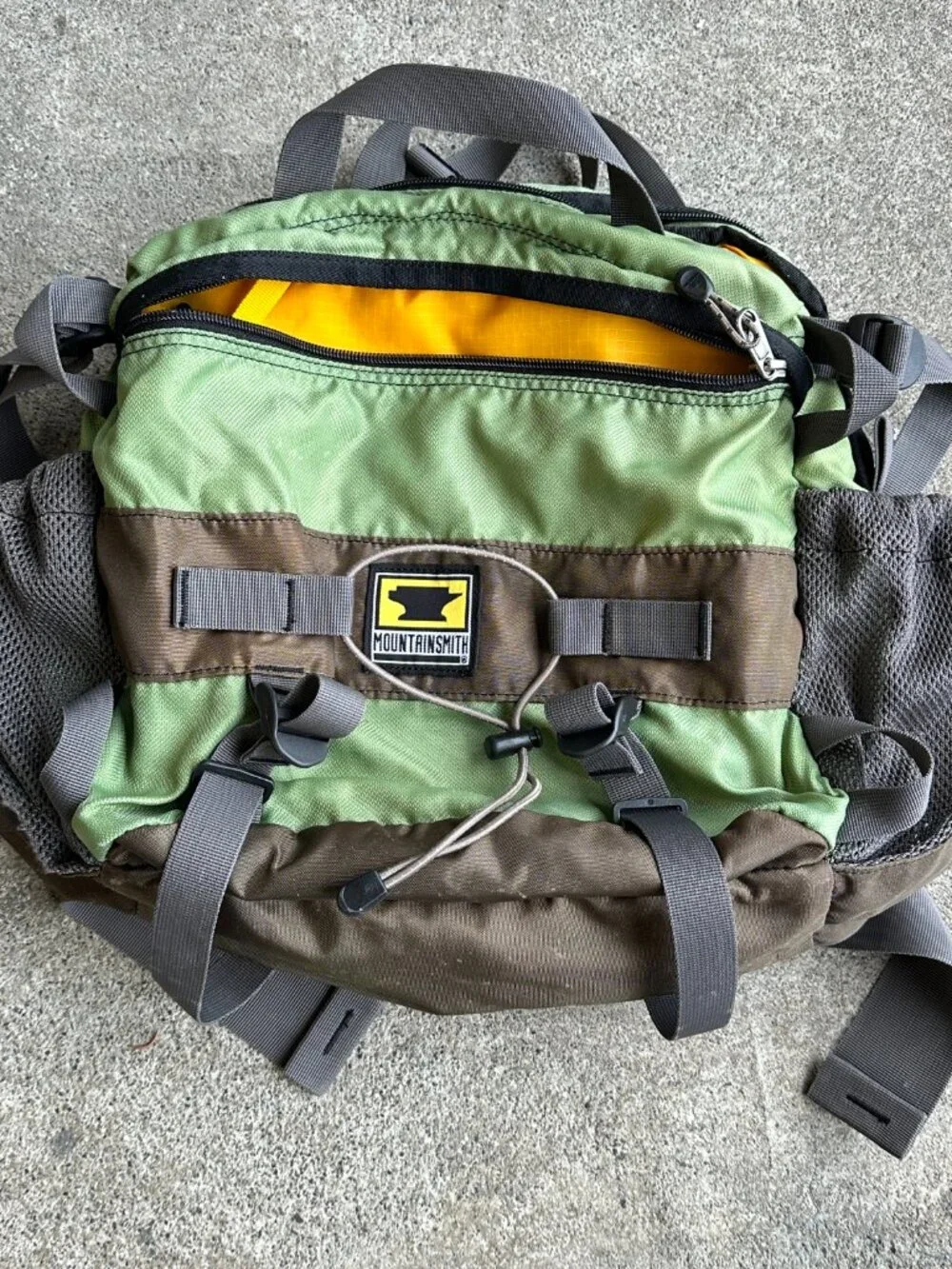 Vintage Mountainsmith Green Brown Lumbar Hiking Pack